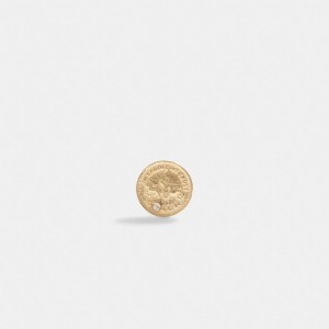 Coach 14 K Gold Coin Single Stud Earring Gold | 627-CBYDRI