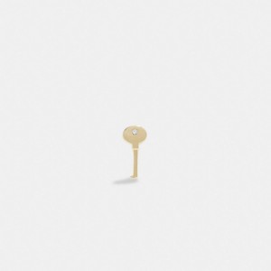 Coach 14 K Gold Key Single Stud Earring Gold | 520-KLWQER