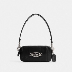 Coach Avery Shoulder Bag In Patchwork Silver/Black | 956-YDWOEZ