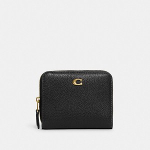 Coach Billfold Wallet Polished Pebble Leather/Brass/Black | 186-RPDZOJ