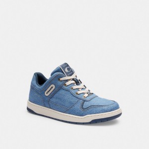 Coach C201 Low Top Sneaker Indigo Denim | 219-PJOILC