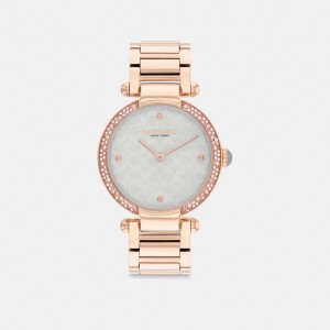 Coach Cary Watch 34 Mm Rose Gold/Light Blue | 063-JOHUEN