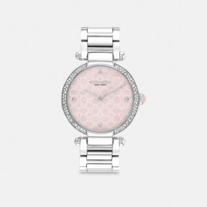 Coach Cary Watch 34 Mm Stainless Steel/ Pink | 126-XHYIDK