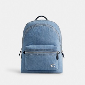 Coach Charter Backpack Denim/Indigo Denim | 673-KVJEPL