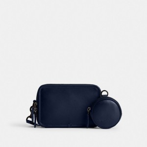 Coach Charter Crossbody With Hybrid Pouch Glovetanned Leather/Deep Blue | 089-PDYKFB