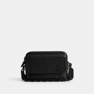 Coach Charter Flap Crossbody 24 Black | 018-DSOWIE