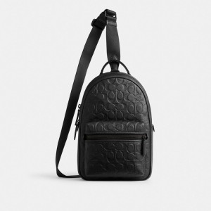 Coach Charter Pack In Signature Leather Black | 412-CHQARY