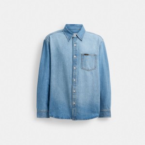 Coach Denim Shirt Light Wash | 187-YJNOHD