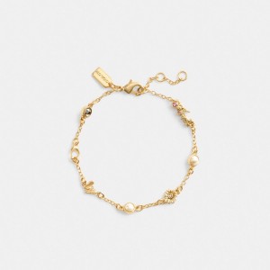 Coach Garden Charms Bracelet Gold/Multi | 680-EYWSHM