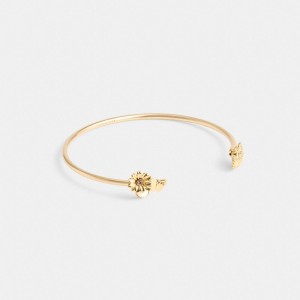 Coach Garden Charms Cuff Bracelet Gold | 173-RWDKBX