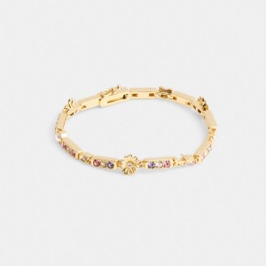 Coach Garden Tennis Bracelet Gold/Multi | 607-GZNLHR