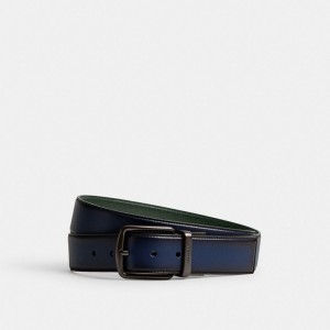 Coach Harness Buckle Cut To Size Reversible Belt 38 Mm Deep Blue/Amazon Green | 741-YZFUAB