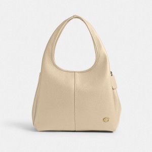 Coach Lana Shoulder Bag Polished Pebble Leather/Brass/Ivory | 726-KLJDHM