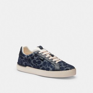 Coach Lowline Low Top Sneaker In Signature Denim Blue Denim | 195-UMIFDH