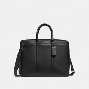 Coach Metropolitan Slim Brief Black Copper/Black | 043-OEUNFK