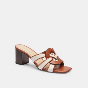 Coach Nikki Sandal Chalk Burnished Amber | 734-IPNAME