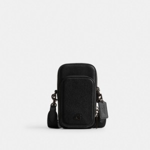 Coach Phone Crossbody Black | 417-XGIFDY