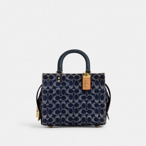 Coach Rogue Bag 25 In Signature Denim Brass/Blue | 371-VXDSPJ