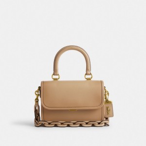 Coach Rogue Top Handle Bag Glovetanned Leather/Brass/Beige | 721-KRZYEP