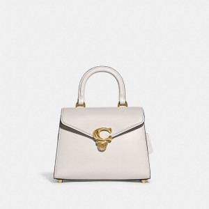 Coach Sammy Top Handle Bag Refined Calf Leather/Brass/Chalk | 106-ROYVZQ