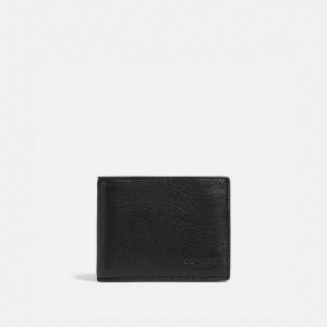 Coach Slim Billfold Wallet Sport Calf Leather/Black | 067-LMOYTH