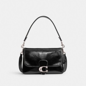 Coach Soft Tabby Shoulder Bag Silver/Black | 075-YZVLKN