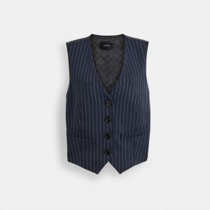 Coach Suit Vest Navy/White | 675-AIOGEN