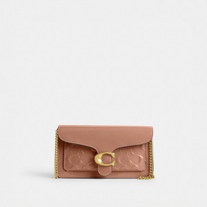 Coach Tabby Chain Clutch In Signature Leather Patent Leather/Brass/Cappuccino | 865-CBQJMX