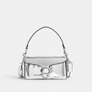 Coach Tabby Shoulder Bag 20 In Metallic Metallic Leather/Silver/Silver | 827-BNOFMV