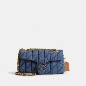 Coach Tabby Shoulder Bag 26 With Quilting Denim/Brass/Indigo | 385-KZTEVD