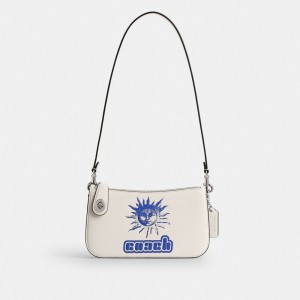 Coach The Lil Nas X Drop Penn Shoulder Bag Refined Calf Leather/Silver/Chalk | 942-CETYSN