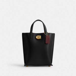 Coach Willow Tote 16 Brass/Black | 913-HRZDJV