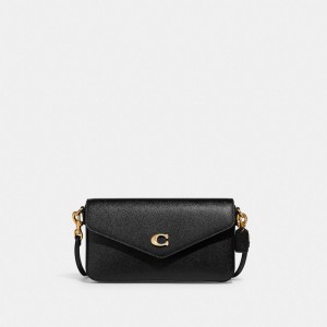 Coach Wyn Crossbody Bag Crossgrain Leather/Brass/Black | 453-RLTUON