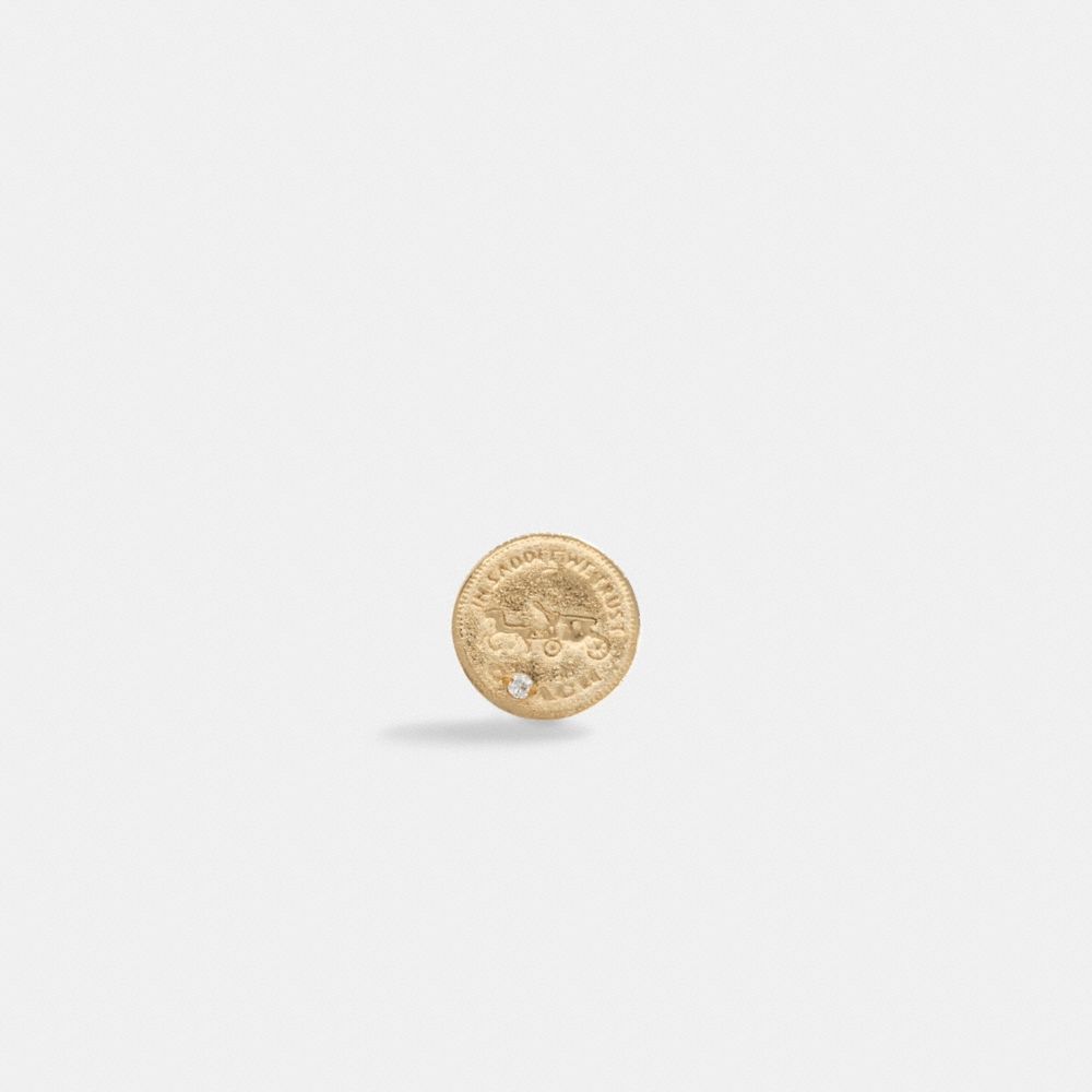 Coach 14 K Gold Coin Single Stud Earring Gold | 627-CBYDRI