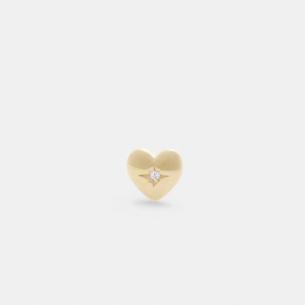 Coach 14 K Gold Heart Single Stud Earring Gold | 143-GQXOVA