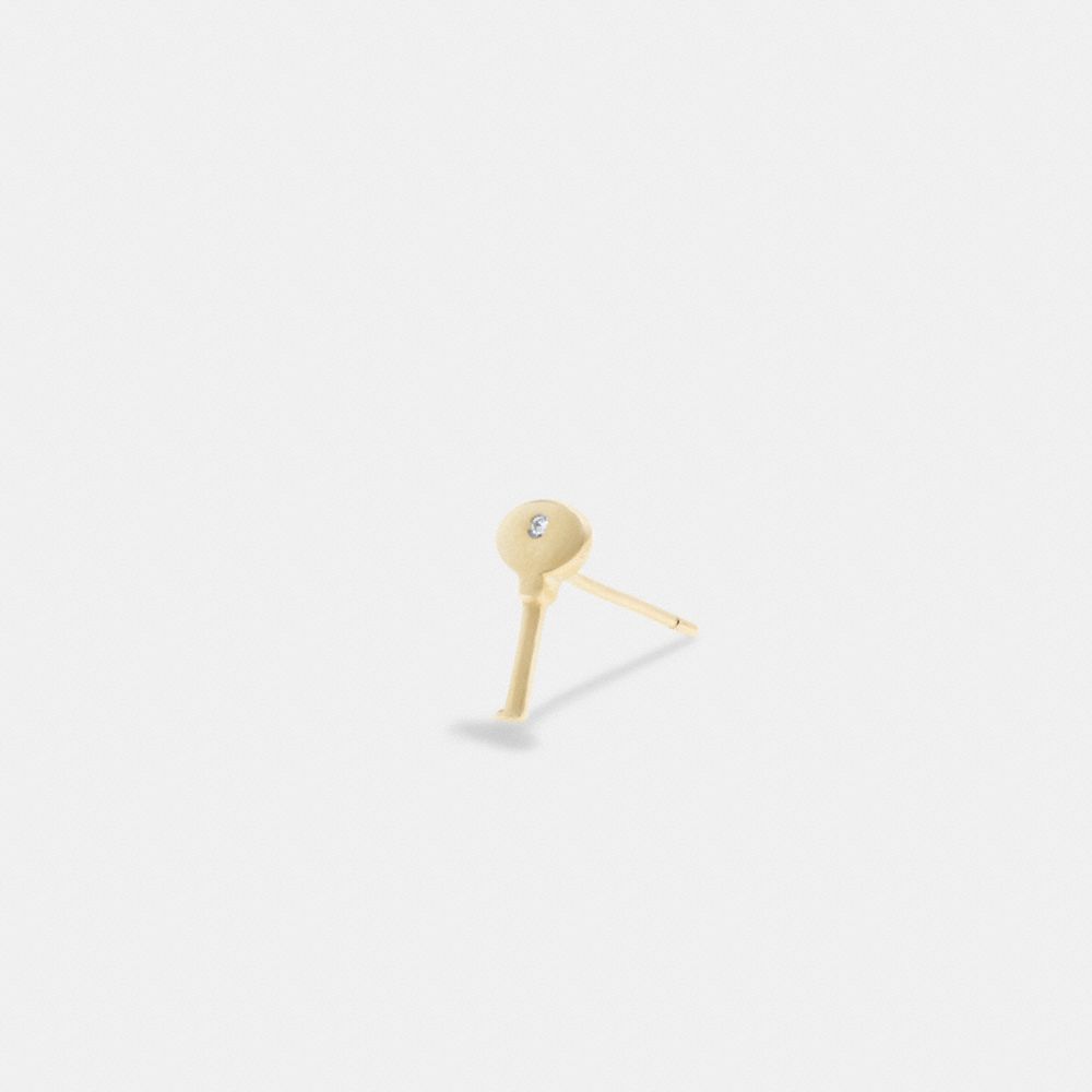 Coach 14 K Gold Key Single Stud Earring Gold | 520-KLWQER