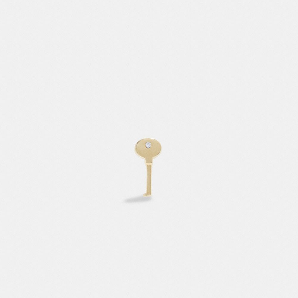 Coach 14 K Gold Key Single Stud Earring Gold | 520-KLWQER