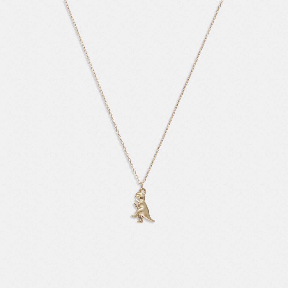 Coach 14 K Gold Rexy Pendant Necklace Gold | 947-ZNCUWJ