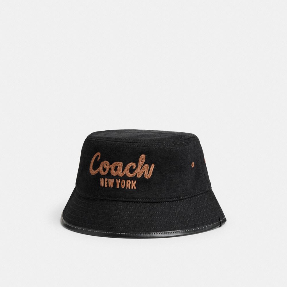 Coach 1941 Embroidered Denim Bucket Hat Black | 603-VWYLTP