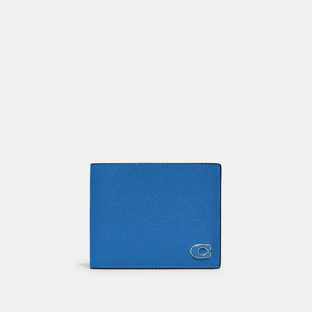 Coach 3 In 1 Wallet With Signature Canvas Interior Crossgrain Leather/Blueberry | 307-JHPFIN