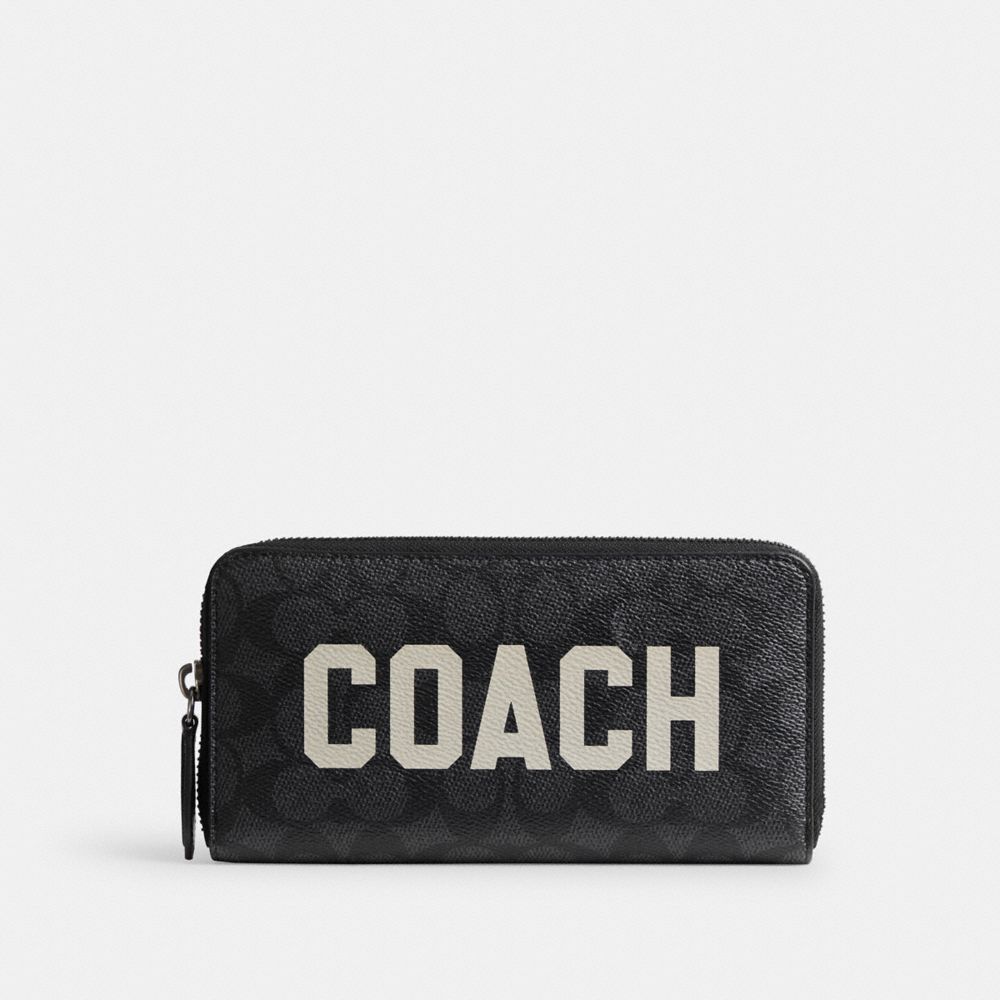 Coach Accordion Wallet In Signature Canvas With Graphic Charcoal Multi | 549-SBEQUD