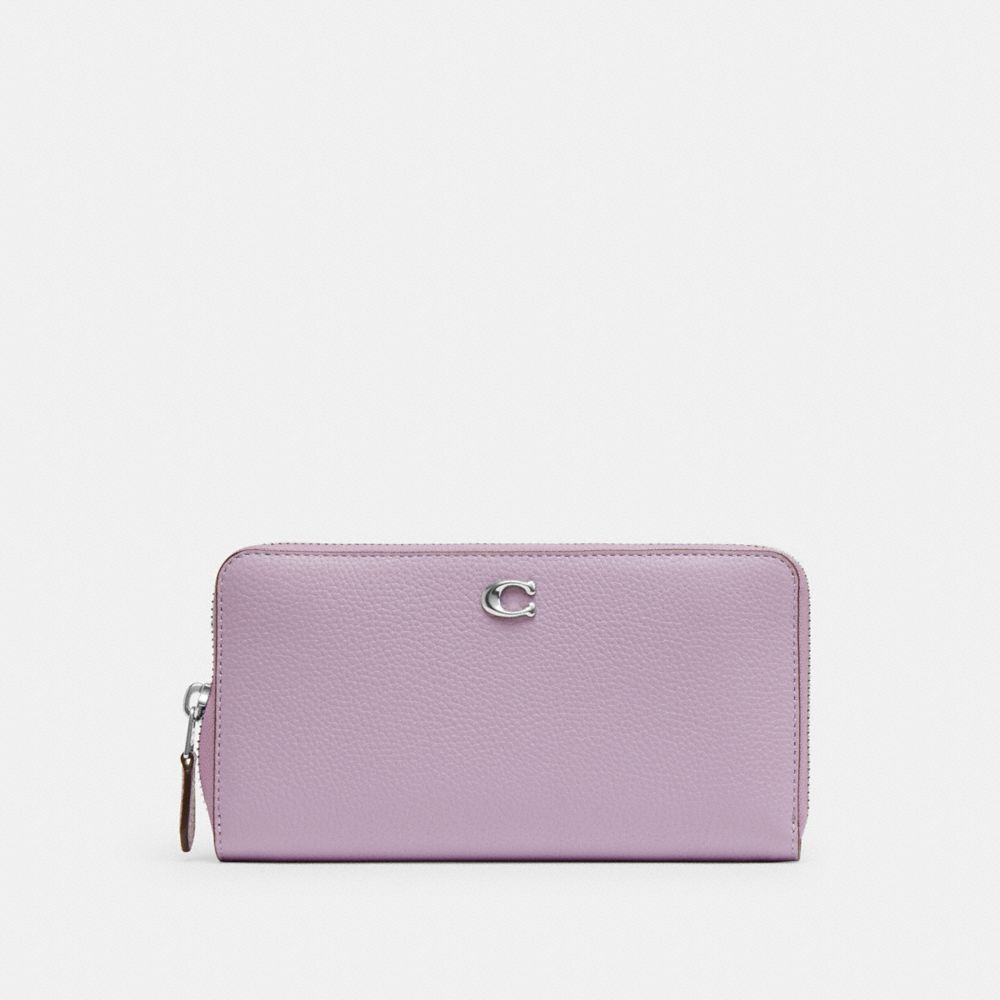 Coach Accordion Zip Wallet Silver/Soft Purple | 041-JAZETU