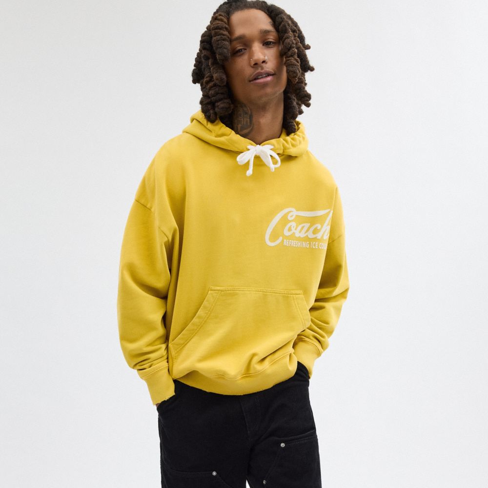 Coach Americana Hoodie Yellow | 791-CKZBNJ