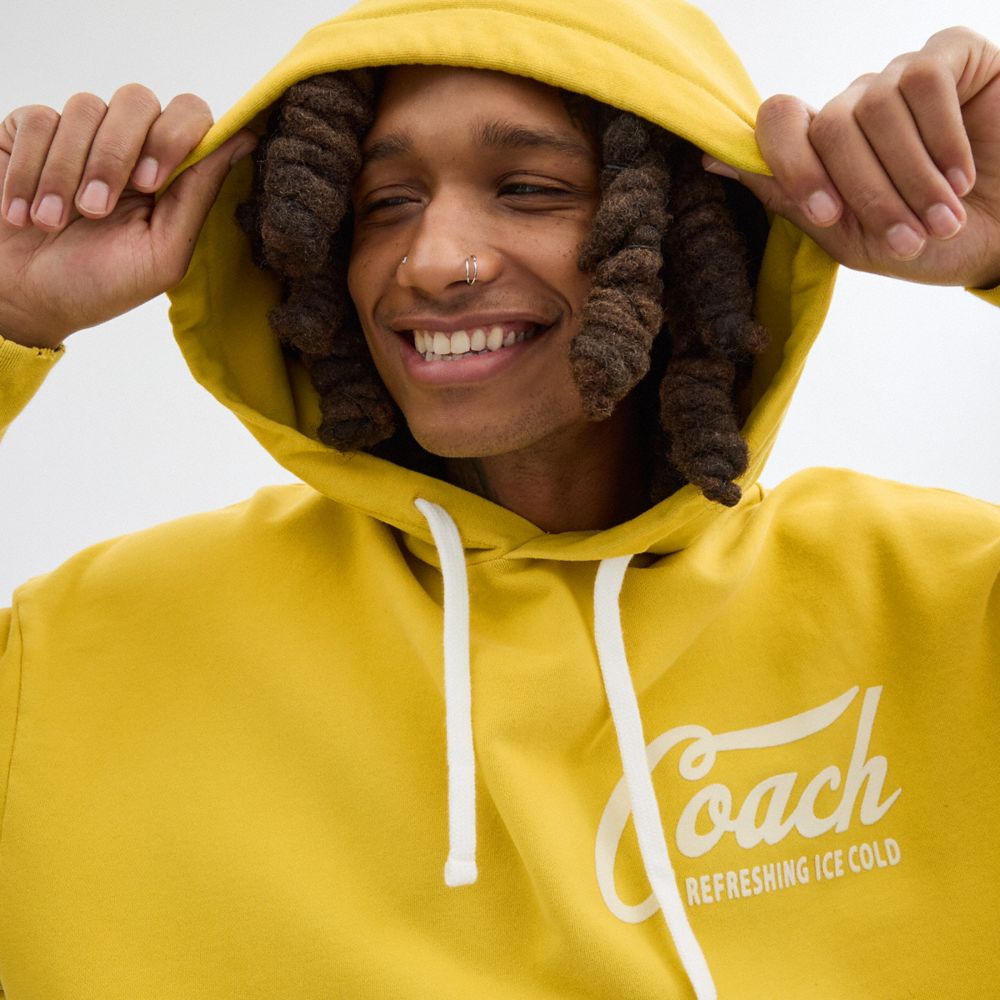 Coach Americana Hoodie Yellow | 791-CKZBNJ