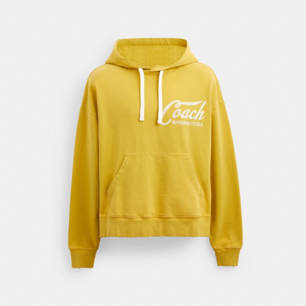 Coach Americana Hoodie Yellow | 791-CKZBNJ