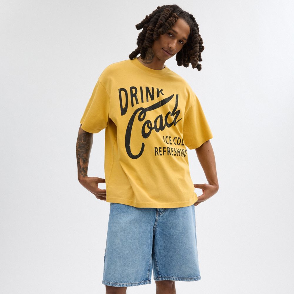 Coach Americana T Shirt Yellow | 280-FWUPEY