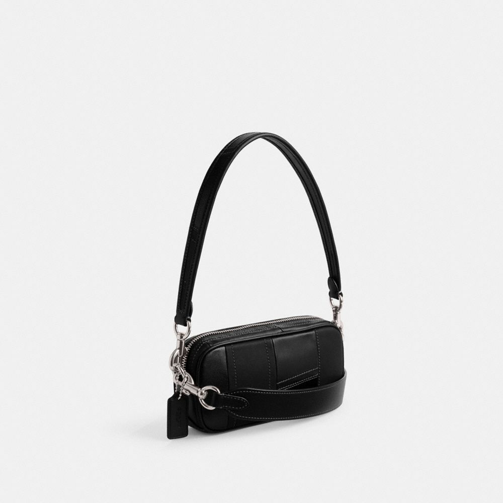 Coach Avery Shoulder Bag In Patchwork Silver/Black | 956-YDWOEZ