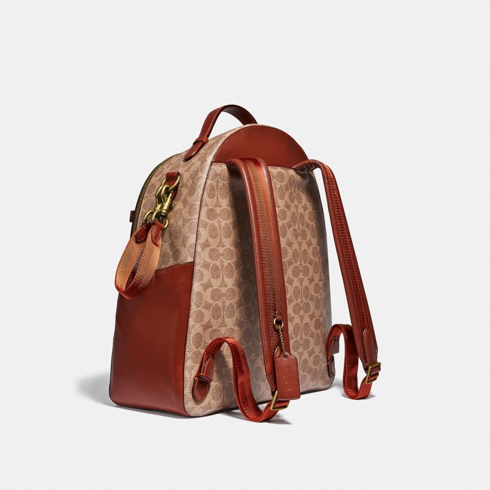 Coach Baby Backpack In Signature Canvas Brass/Tan/Rust | 147-EYKOSP