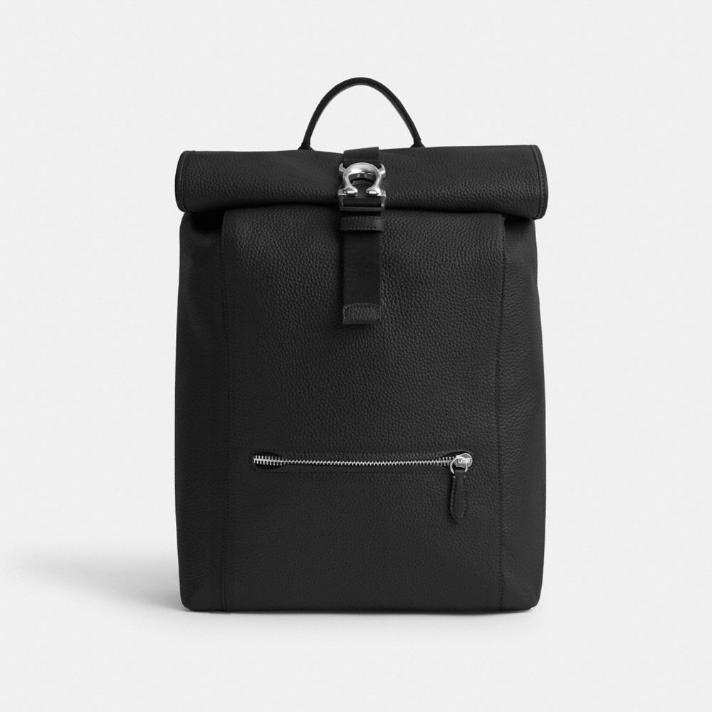 Coach Beck Roll Top Backpack Black | 615-UJTFZM