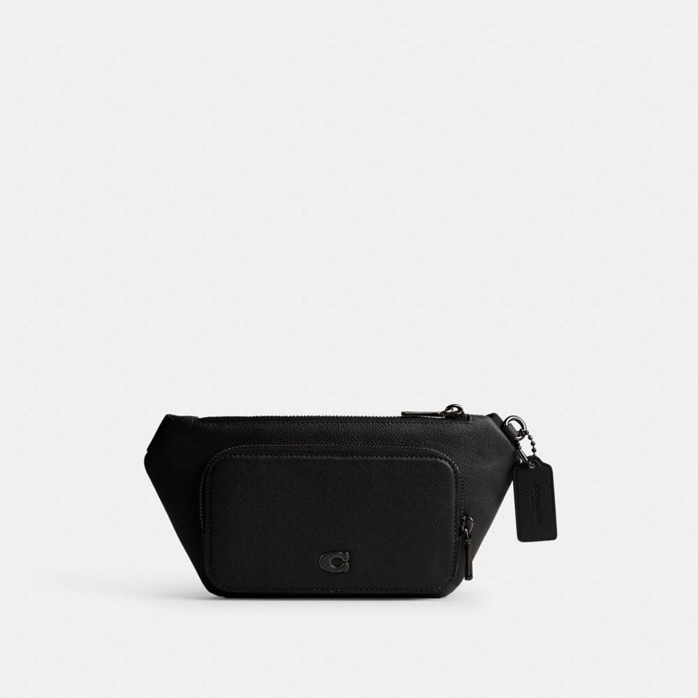 Coach Belt Bag With Signature Canvas Interior Detail Black | 453-QXPLFO